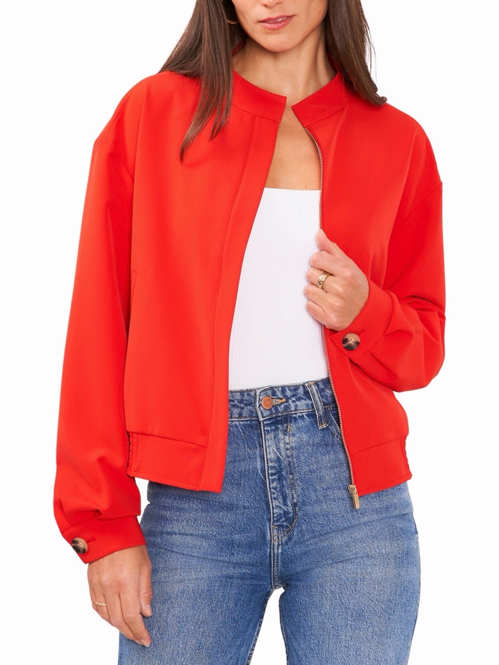 Vince Camuto Bright Red Bomber Jacket